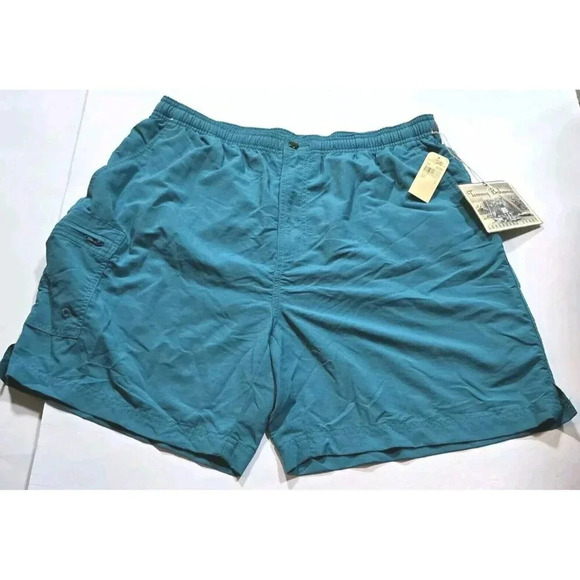 Tommy Bahama Swim Trunks Shorts Men's L Blue Mesh Lined Cargo Zip Pocket - Picture 11 of 13